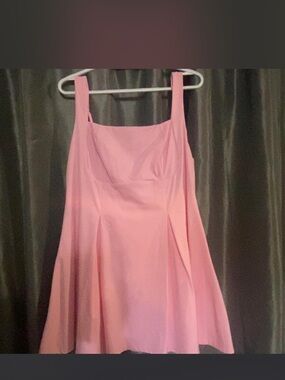 Amazon Pink Square-Neck Mini Dress